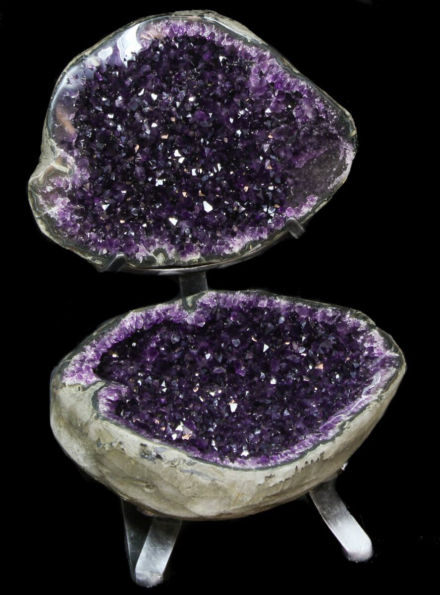 Amethyst Display Specimen from a Geode Side Almost Fluorescent 10673C 