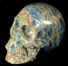 Beautiful, Carved, Blue Calcite Skull - Argentina #63162