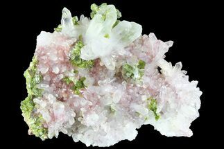 Unique, Epidote Crystal Cluster with Quartz - Morocco #84333