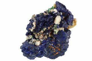Vibrant Azurite & Malachite Crystal Cluster - Morocco #98757