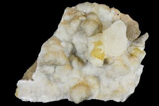 Calcite Crystals After Calcite on Druzy Quartz - Missouri #122123