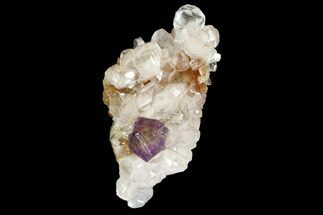 Cubic Purple Fluorite Crystal on Calcite - China #161609