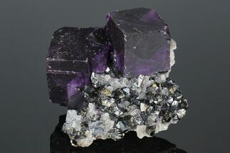 Purple Cubic Fluorite with Sphalerite & Galena - Illinois #176030