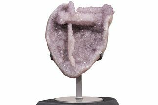 Amethyst Geode Section with Calcite on Metal Stand - Uruguay #209237