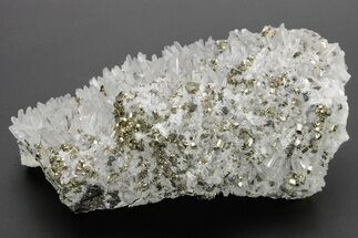 Sparkling Pyrite and Quartz Crystal Association - Peru #213675