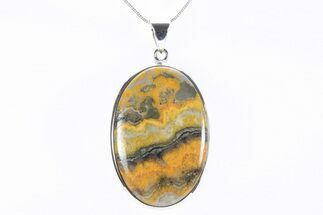 Bumblebee Jasper Pendant (Necklace) - Sterling Silver #240238