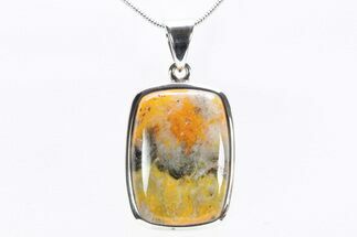 Bumblebee Jasper Pendant (Necklace) - Sterling Silver #240240