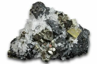 Lustrous Sphalerite with Quartz and Pyrite - Peru #258474