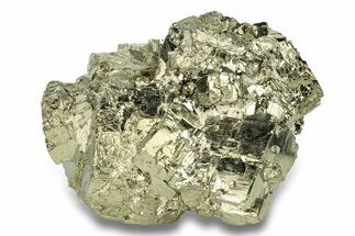 Gleaming, Striated Pyrite Crystal Cluster - Peru #260194