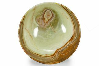 Polished Green Banded Calcite Bowl - Pakistan #264759