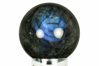 Flashy, Polished Labradorite Sphere - Brilliant Blues #266178