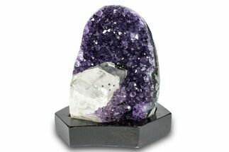 Sparkly Amethyst Cluster With Wood Base - Uruguay #275610