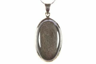 Silver Sheen Obsidian Pendant (Necklace) - Sterling Silver #278497