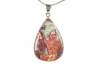 Polished Crazy Lace Agate Pendant - Sterling Silver #279079