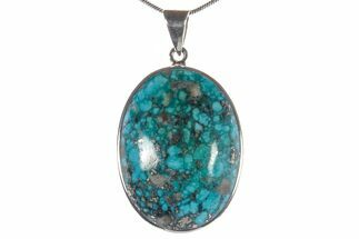 Persian Turquoise Pendant (Necklace) - Sterling Silver #279259