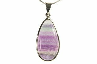 Banded Fluorite Pendant (Necklace) - Sterling Silver #279685