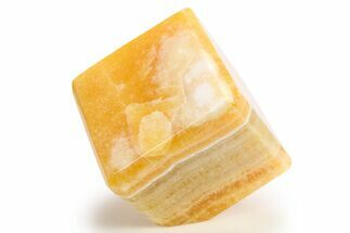 Polished Orange, Honeycomb Calcite Cube - Utah #283200