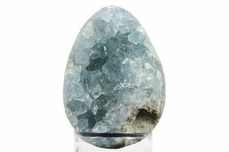 Crystal Filled Celestine (Celestite) Egg Geode - Madagascar #286202