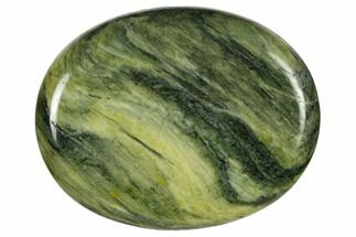 1.9" Polished Green Hair Jasper Worry Stones