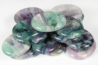 Polished Rainbow Fluorite Worry Stones