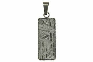 Rectangle Etched Aletai Iron Meteorite Pendants - Includes Chain