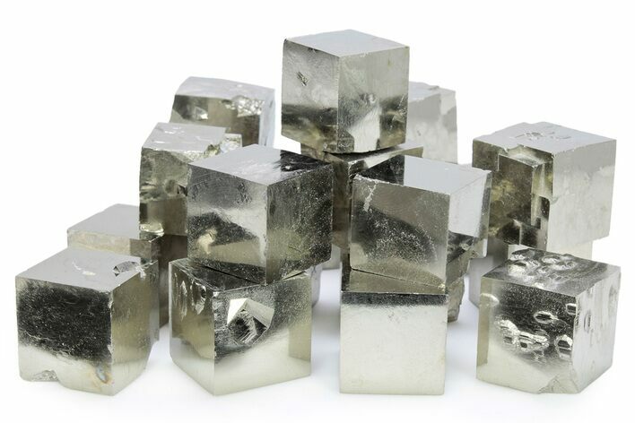 Medium Natural Pyrite Cubes - Navajun, Spain For Sale - FossilEra.com