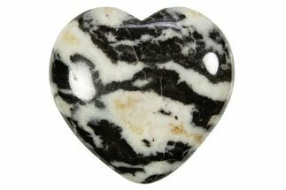 1.65" Polished Zebra Marble Hearts - Utah