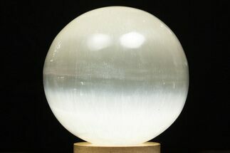 3 1/2" "Selenite" (Satin Spar) Sphere - With LED Light Stand