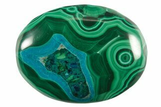 1.7" Polished Malachite and Chrysocolla ("Malacolla") Pocket Stones