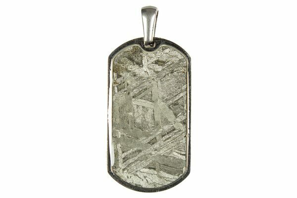 Sterling Silver Iron Meteorite Rectangle Pendants Sterling Silver Iron Meteorite Rectangle Pendants