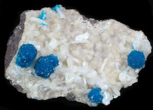 Spectacular Cavansite Crystals on Stilbite - India #33699
