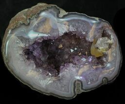 Amethyst Geode With Calcite & Agate - Uruguay #33817