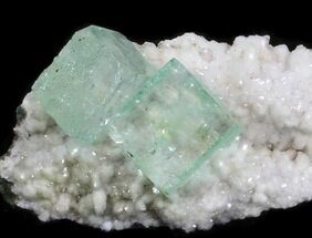 Cubic, Green Apophyllite Crystals - India #34062