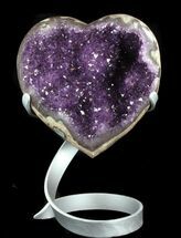 Amethyst Crystal Heart On Stand - Stunning #36417