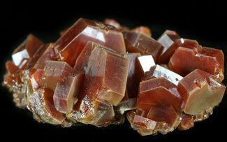 Deep Red Vanadinite Crystals on Matrix - Morocco #42152