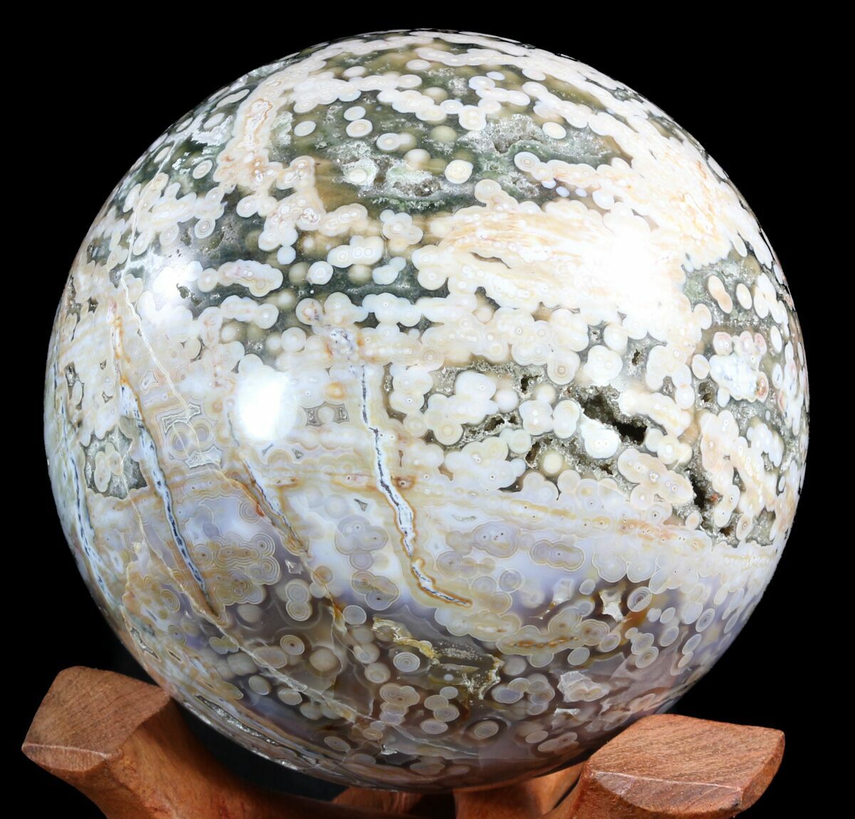 5.3" Unique Ocean Jasper Sphere 6.8 lbs For Sale (51066)