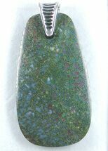 Large, Green Dinosaur Bone (Gembone) Pendant #54091