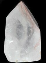 Polished Quartz Crystal Point With Hematite Inclusions #55763