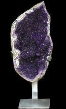 Amethyst Geode On Metal Stand - Great Sparkle #50980