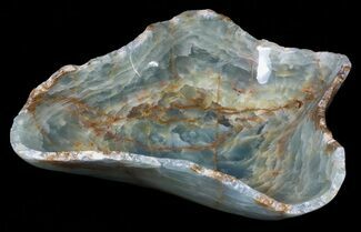 Carved, Blue Calcite Bowl - Argentina #63272