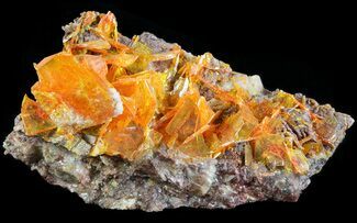 Bright Orange Wulfenite Cluster - Large Crystals #39140