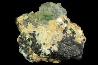 Green Fluorite, Muscovite & Schorl Association - Namibia #69196