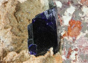 Large, Azurite Crystal on Druzy Quartz - Morocco #74686