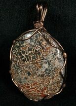 Red/Black Agatized Dinosaur Bone Pendant #5980