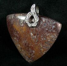 Purple/Brown Agatized Dinosaur Bone Pendant #5986