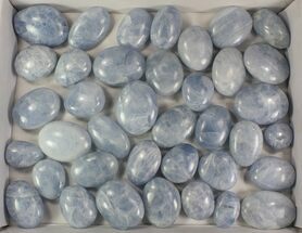Lot: Polished Blue Calcite Pebbles - kg ( lbs) #77752