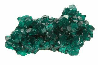 Lustrous, Dark Green Dioptase Crystal Cluster - Namibia #78703
