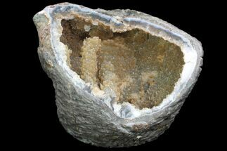 Wide Prasiolite (Green Quartz) Geode With Stalactite - Uruguay #80647