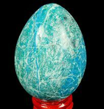 Polished Chrysocolla Egg - Congo #83339