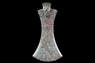 Gorgeous, Blue Dinosaur Bone (Gembone) Axe Pendant #84764